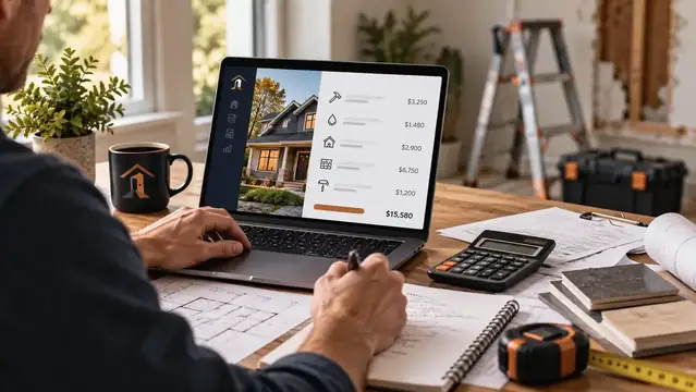 Property repair cost calculator and budget planning workspace